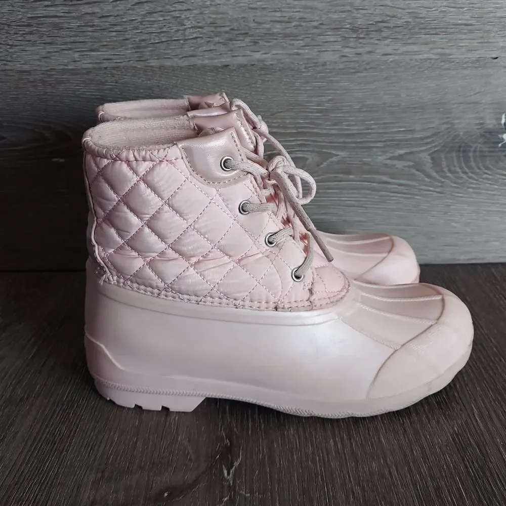 Sperry Port Duck Boots Quilted Light Pink Size 4M